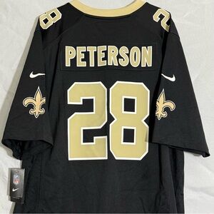 Rare NWT Nike Adrian Peterson New Orleans Saints #28 Black Game Jersey Men’s XL